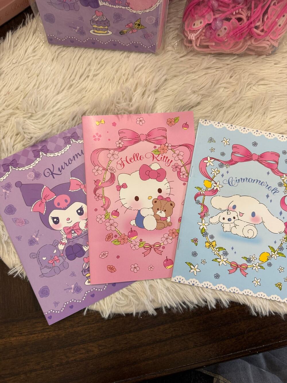 Sanrio Hello Kitty, Kuromi, and Cinnamoroll thin note book lined bundle of 3